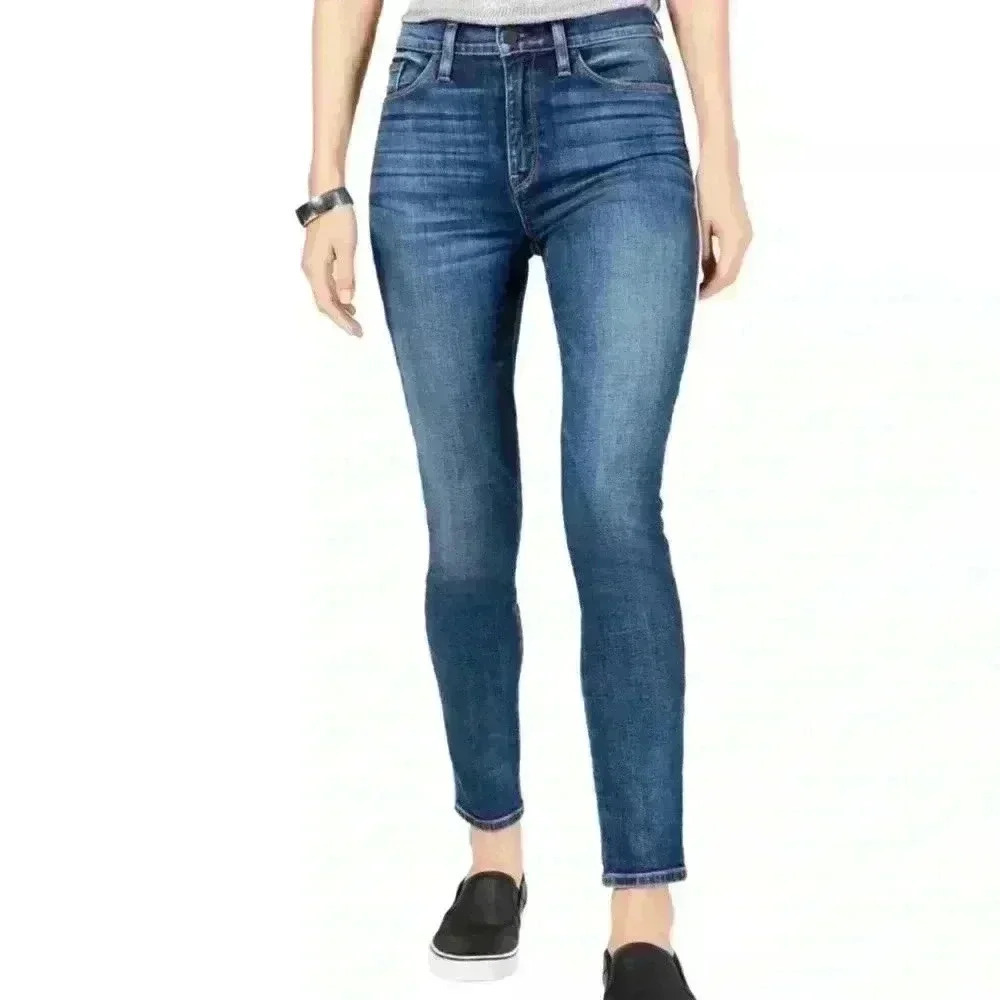 Hudson Barbara High Rise Skinny Ankle Jeans 30 Blue Side Stripe Stretch Denim - Picture 2 of 8